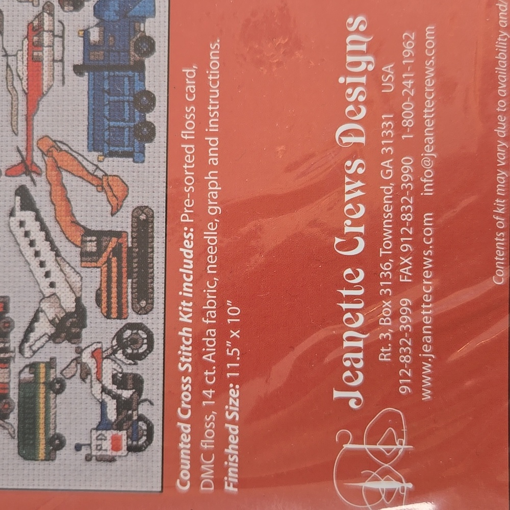 NWT Counted Cross Stitch Kit Trucks Cars Boats Space Shuttle Helicopters - Picture 4 of 9